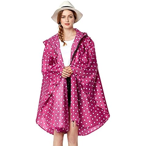 Anyoo Lightweight Waterproof Rain Poncho Reusable Ripstop Breathable Raincoat with Hood for Outdoor Activities, Multicolor, One Size Cover