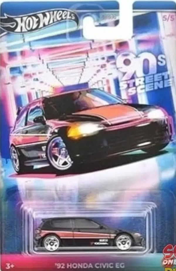 Premium 90s Street Scene 92 Honda Civic EG for 3 Years & Above by Small CLAP (Black)