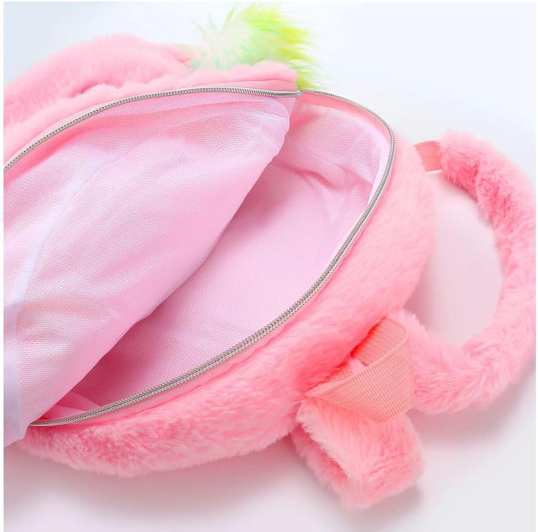 Image of Frantic Kids Soft Animal Cartoon Travelling School Bag Soft Plush Standard Backpack Boys Girls Baby For 2 To 5 Years Baby /Boys /Girls Nursery, Preschool, Picnic(Rabbit Pink Ruby Cat)
