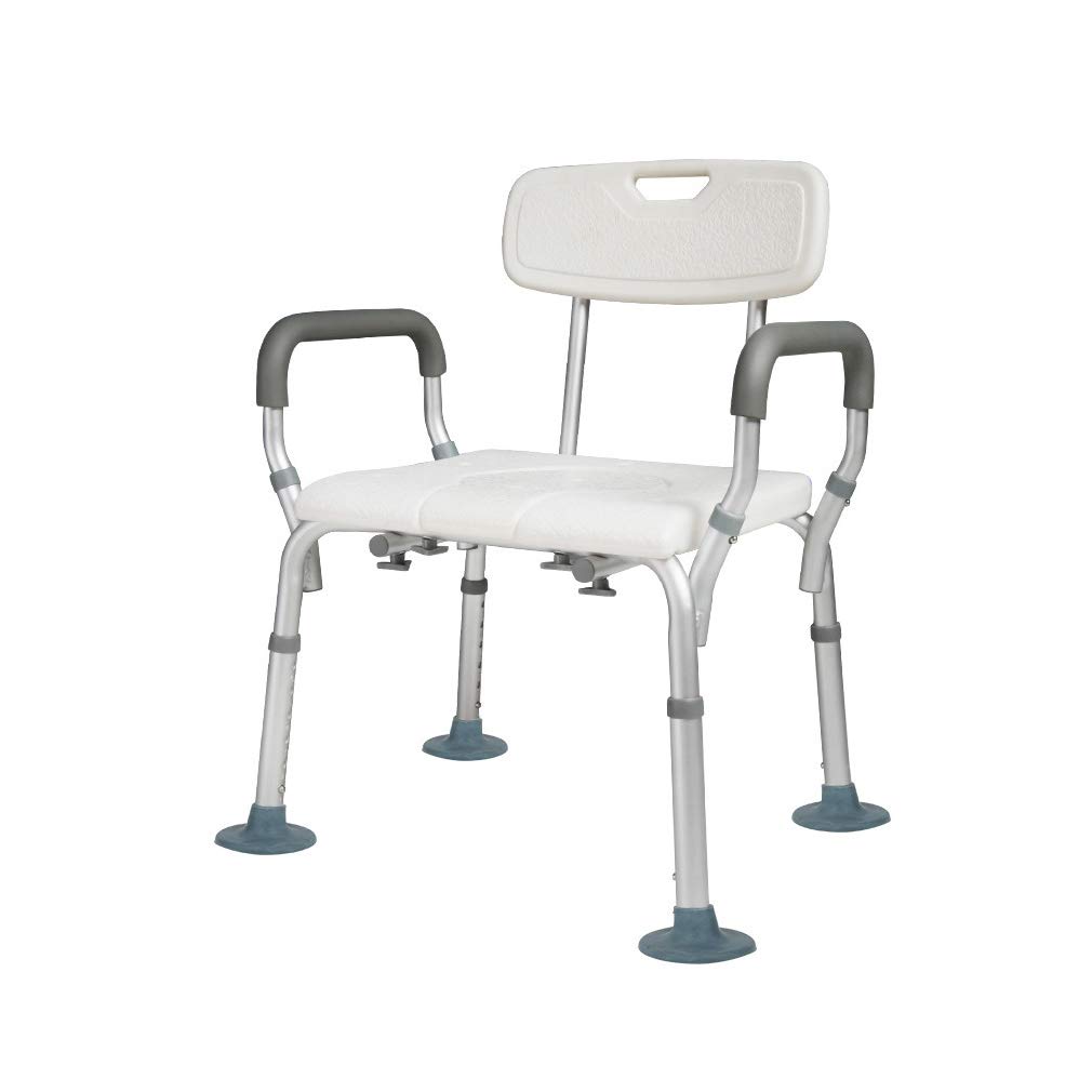 Chaise de douche avec accoudoir et assise réglable sur 6 niveaux