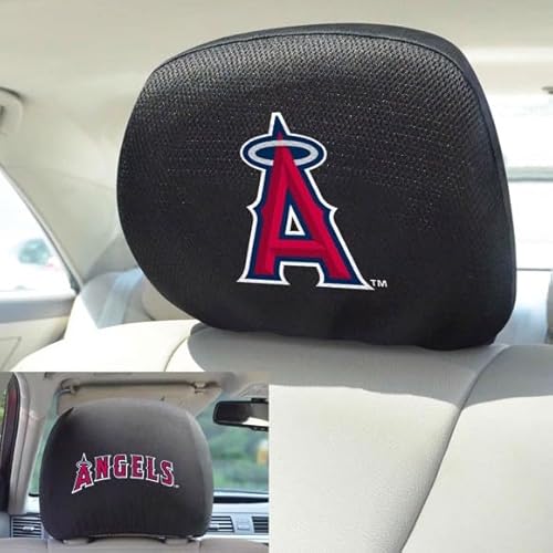 FanMats 12606: Los Angeles Angels Embroidered Head Rest Cover Set - 2 Pieces