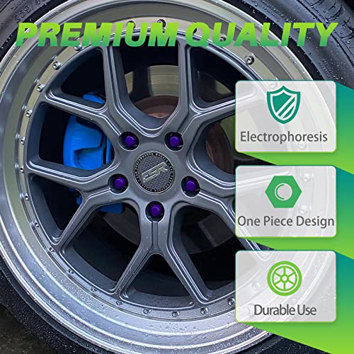 Image of AUTOPTIM M12x1.5 Purple Lug Nuts - Replacement for 2006-2019 Ford Fusion, 2000-2019 Focus, 2001-2019 Escape, 2003-2022 Accord, 2006-2018 Civic Aftermarket Wheel, 3 /4 inch Hex Closed End Lug Nuts, 20pcs