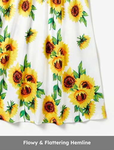 Image of PATPAT Matching Family Outfits Mommy and Me Spaghetti Strap Dress and Short Sleeve T-Shirts Sets Casual Family Matching Sets