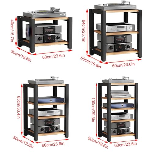 Support multimédia AV étagère audio pour composant stéréo meuble lecteur CD jaune