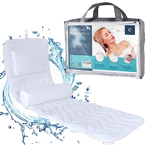 Efforest Bath Pillows for Tub Neck and Back Support | Full Body Bath Pillow with Headrest | Bath Cushion Lumber Pillow for Shower | Spa Bathtub Pillow with Non-Slip Suction Cups | Fits Any Tub