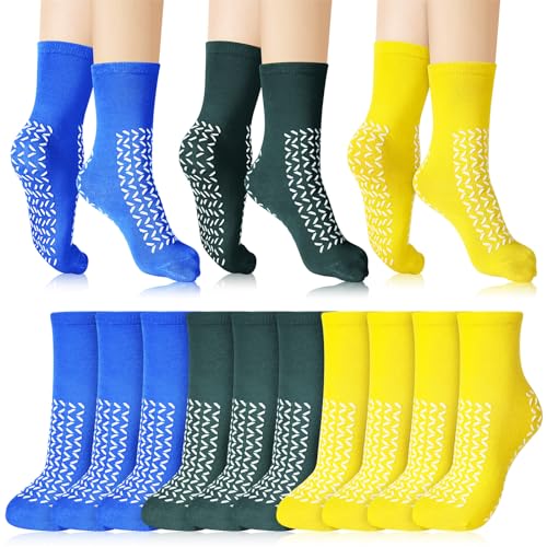 Toulite 10 Pairs Hospital Socks with Grips for Women Men