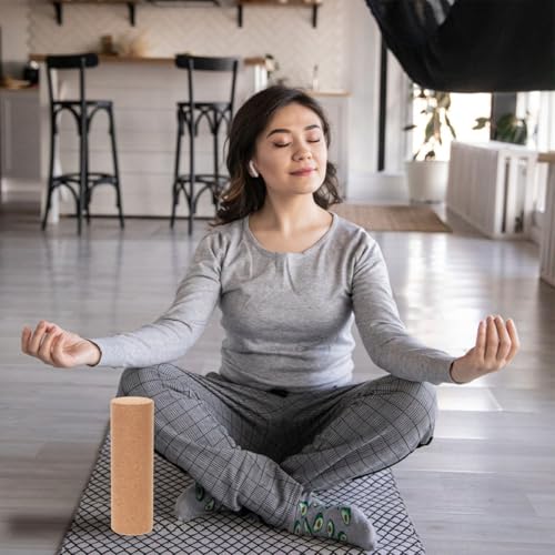 Rodillo de Yoga de Corcho Artibetter, Columna de Espuma Sólida para Masaje y Liberación de Fascia, Ideal para Ejercicios de Arqueo de Espalda, Ø100 × 330 mm miniatura 5