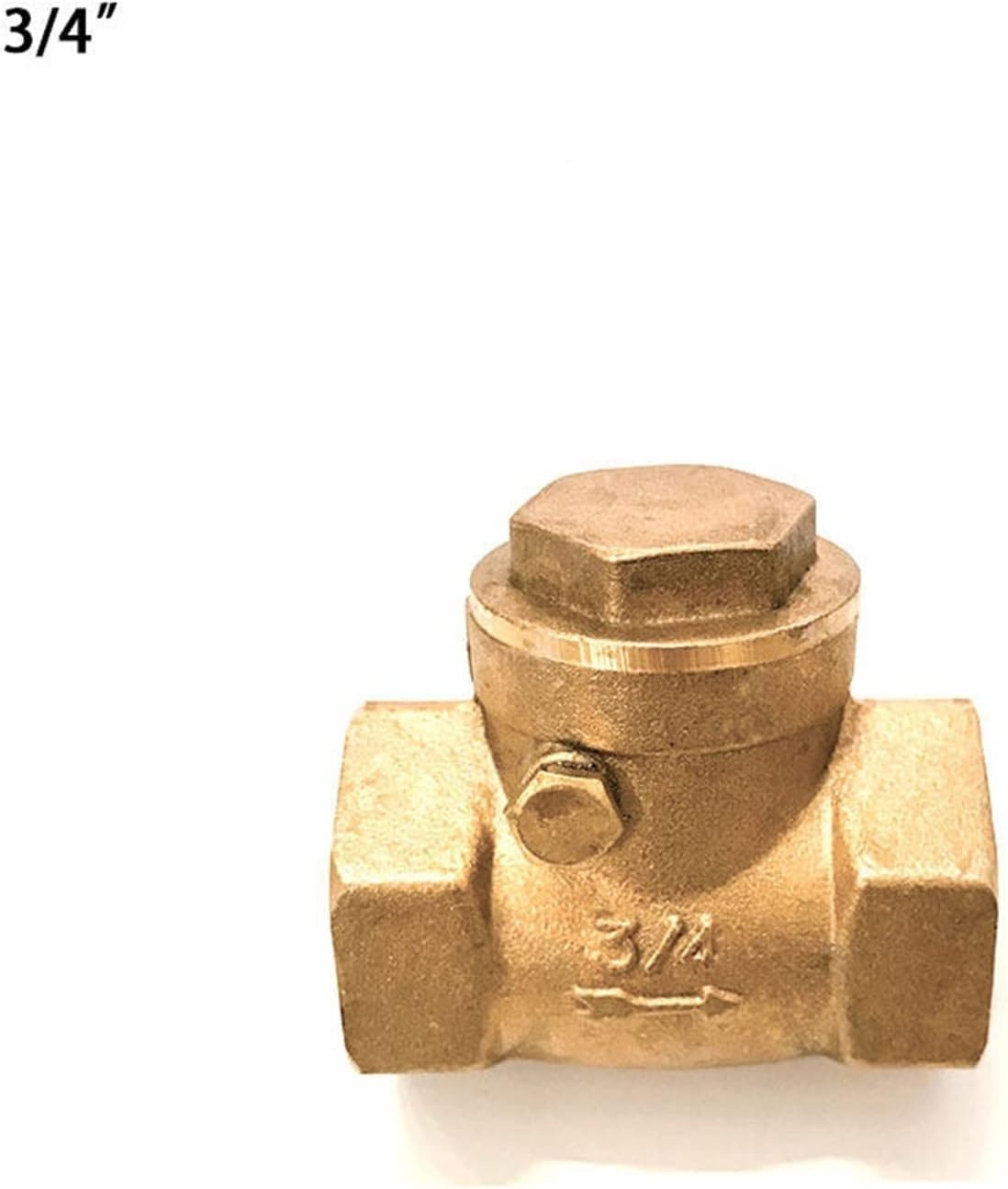 Valvola 1/2" 3/4" 1" 2" Valvola di Non Ritorno con Bocca in Filo di Ottone Orizzontale Valvola di ritegno con Filettatura Femmina in Ottone(0.75 inch)