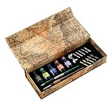 AOMAYLL Stylo Dip à Plume Plume,Quill Pen,Stylo Plume Calligraphie,Stylo Plume Antique Fait à La Main Avec De L'encre, Idéale pour Débutants et Adultes.
