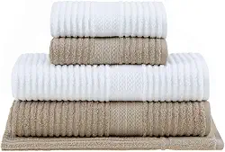 Jogo de toalhas Buddemeyer Doris Banho Branco/Bege 5 peças
