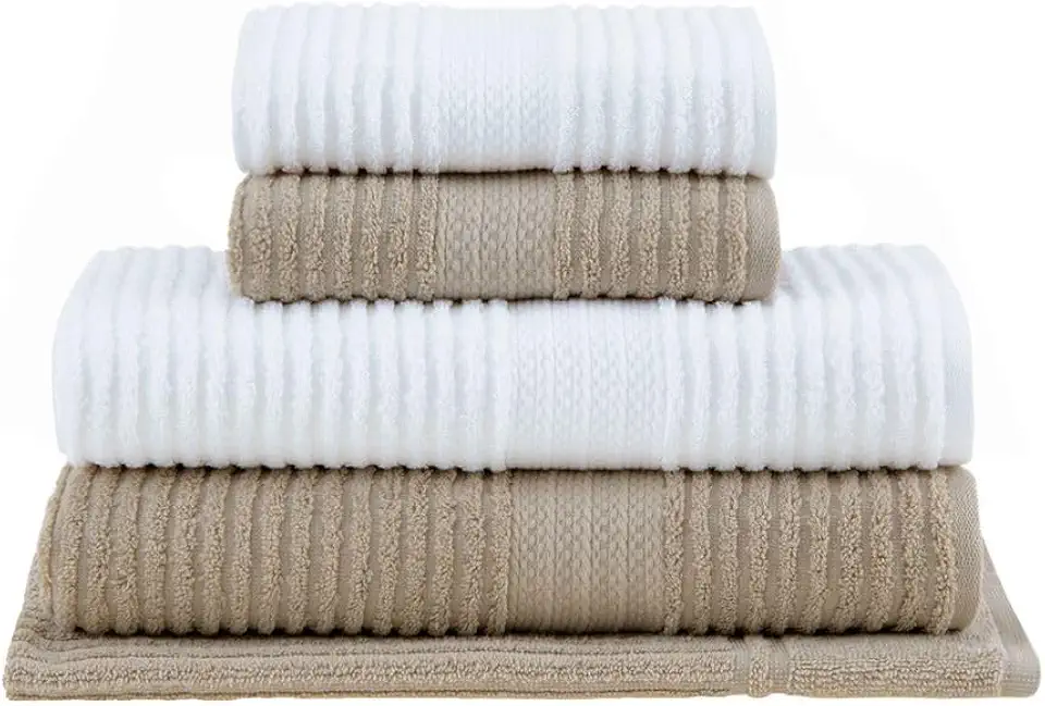 Jogo de toalhas Buddemeyer Doris Banho Branco/Bege 5 peças