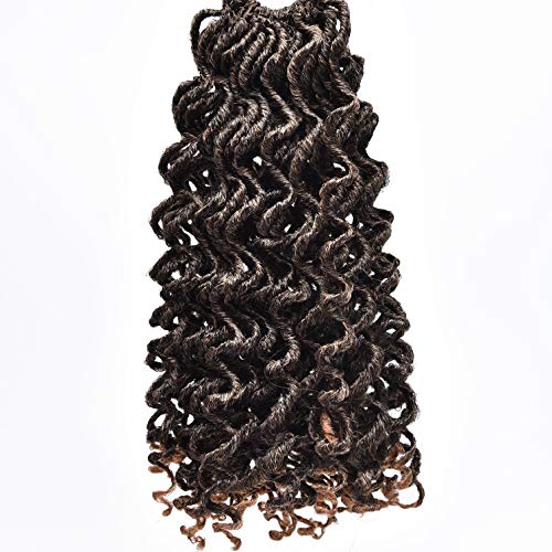 FQNing 150Strands/Lot Goddess Locs Crochet Hair Faux Locs Curly Crochet Hair Realistic No Tangle No Itch Ombre 12inch T1B/27