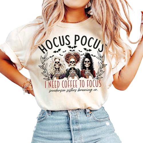 Hocus Pocus I Need Coffee To Focus Sweatshirt, Gift For Coffee Lovers, Hocus Pocus Sweatshirt, Cute Halloween Shirts, Cozy Fall Season Hoodie, Family Matching Halloween Shirts