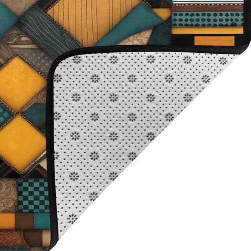 Tapis de sol africain BROLEO imprimé patchwork doux 203x147 cm - 6