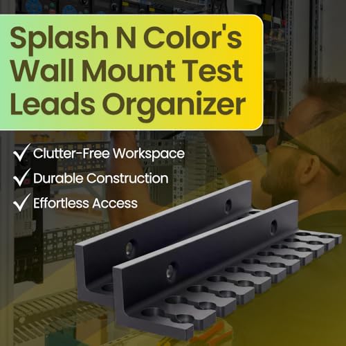 Image of Wall Mount Test Leads Probe Pairs, Banana Cables Organizer for Tidy and Efficient Cable Hangers for Test Leads, Easy Access for Increased Productivity and Lead Management - 2 Pack