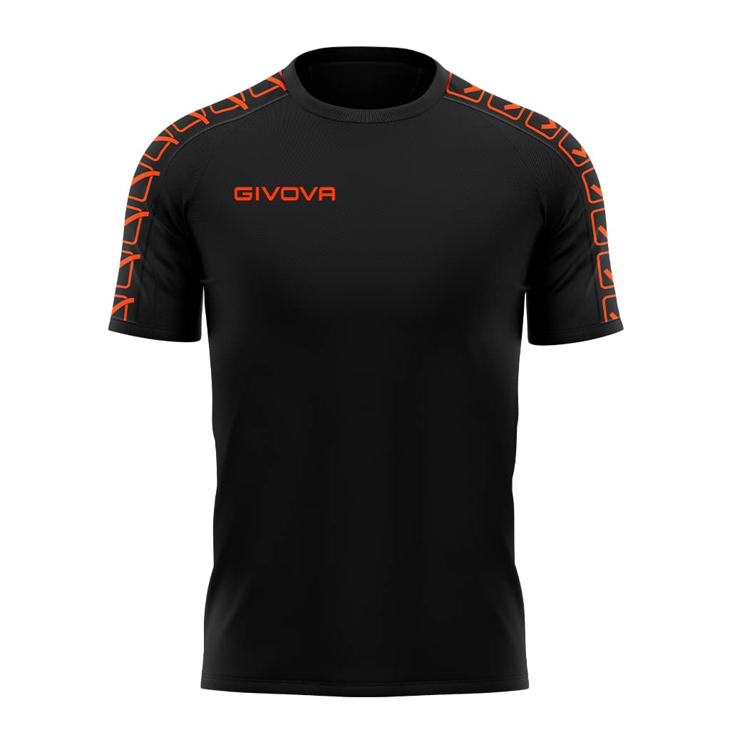 Givova T-SHIRT POLY BAND NERO/ARANCIO FLUO Tg. M