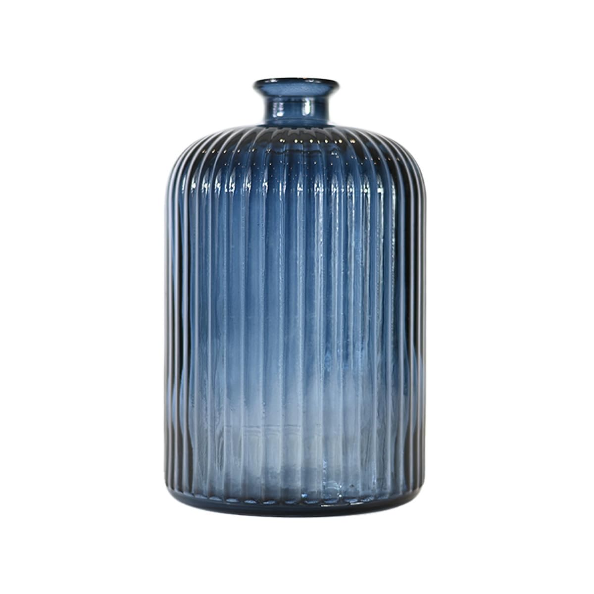 Vase en verre recyclé bleu nuit 23 cm KOKILLE Sensei Maison pour bouquet de fleurs