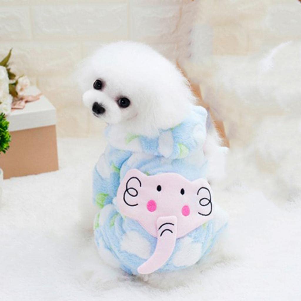 Alpha   tech  Super Soft  Pet  Dog Elephant Design Costume  Pet  Jumpsuit Hoodie Coat XL Blue