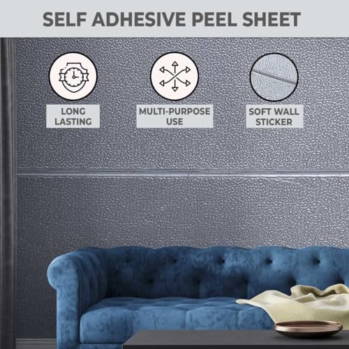 Image of Kuber Industries Soft Wall Sticker for Walls|Quirky Pattern & Self Adhesive Peel Wall Stickers|Easy to Peel, Stick & Remove DIY Wallpaper|Suitable on All Walls|Pack of 5 Sheets,70 cm X 70 cm