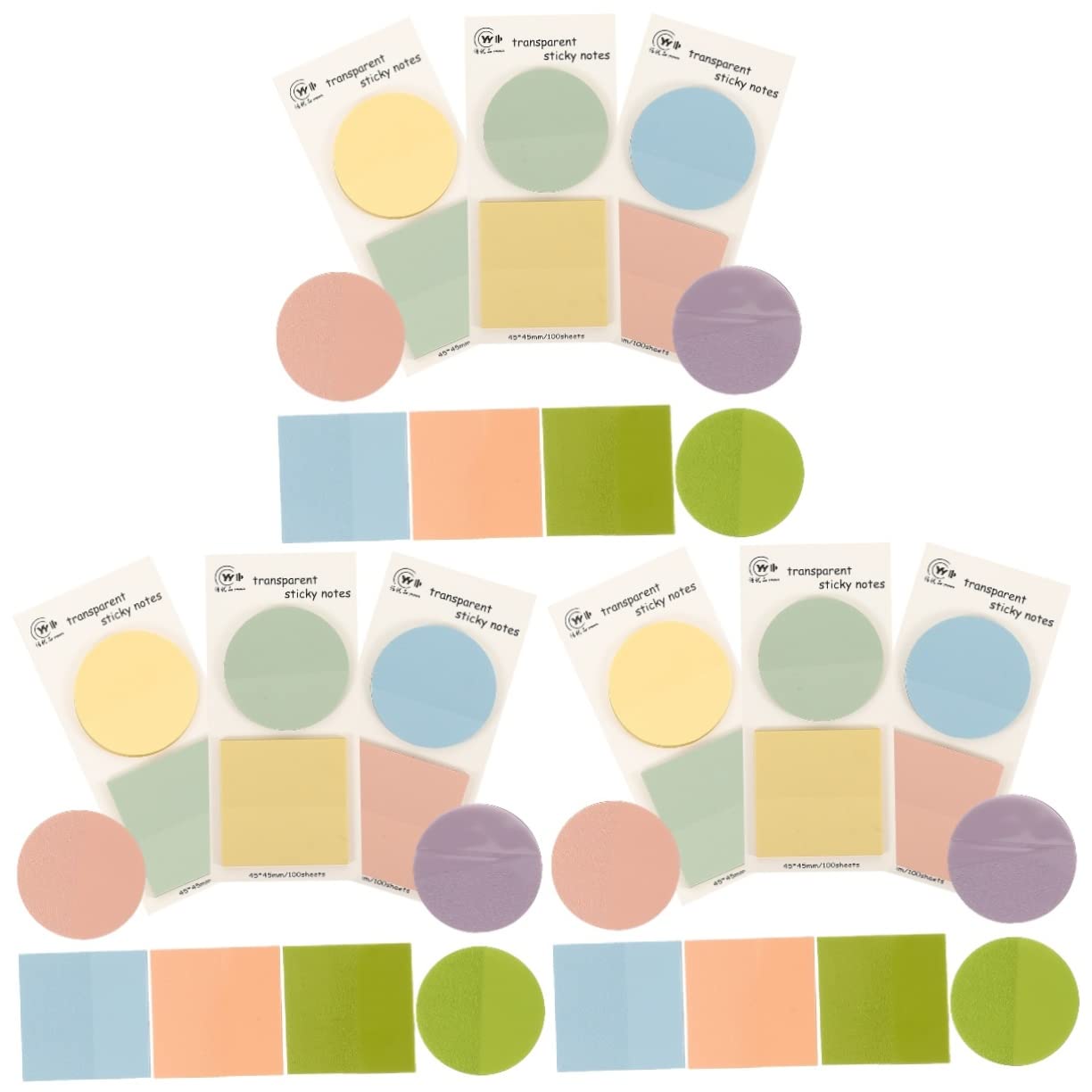 Lurrose 18sätze Selbstklebende Memo Pads Mit Bunten Sticky Tabs Runde Und Quadratische Notizzettel Für Studierende Büro Und Zuhause Praktische Dekorative Haftnotizen