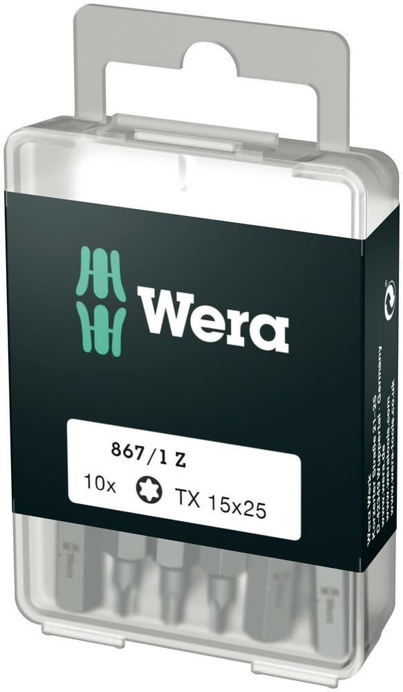 Wera 05072407001 Classic Torx Bits With 1/4in Hexagon Drive TX 15,...