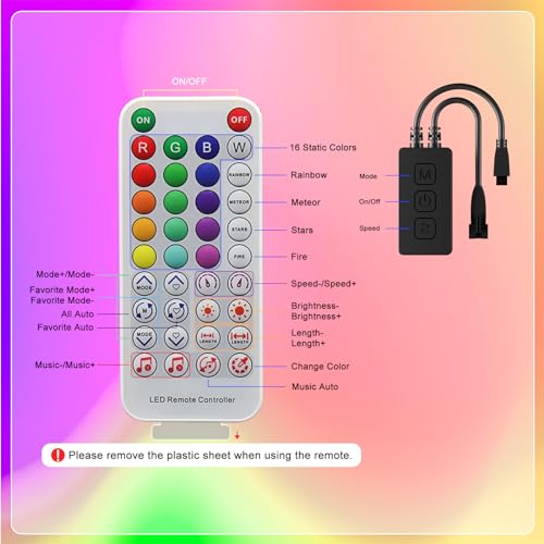 Image of SP611E Bluetooth Music LED Controller for 1903B WS2812b WS2811 IC RGB Chasing Color LED Strip Addressable Sync Music Controller DC5V-24V APP /IR Remote Control(NOT for RGB LED Strip Without IC)