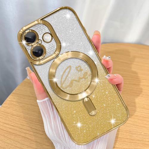 Image of ZIYE Magnetic Case Designed for iPhone 17 Glitter Case-Gold