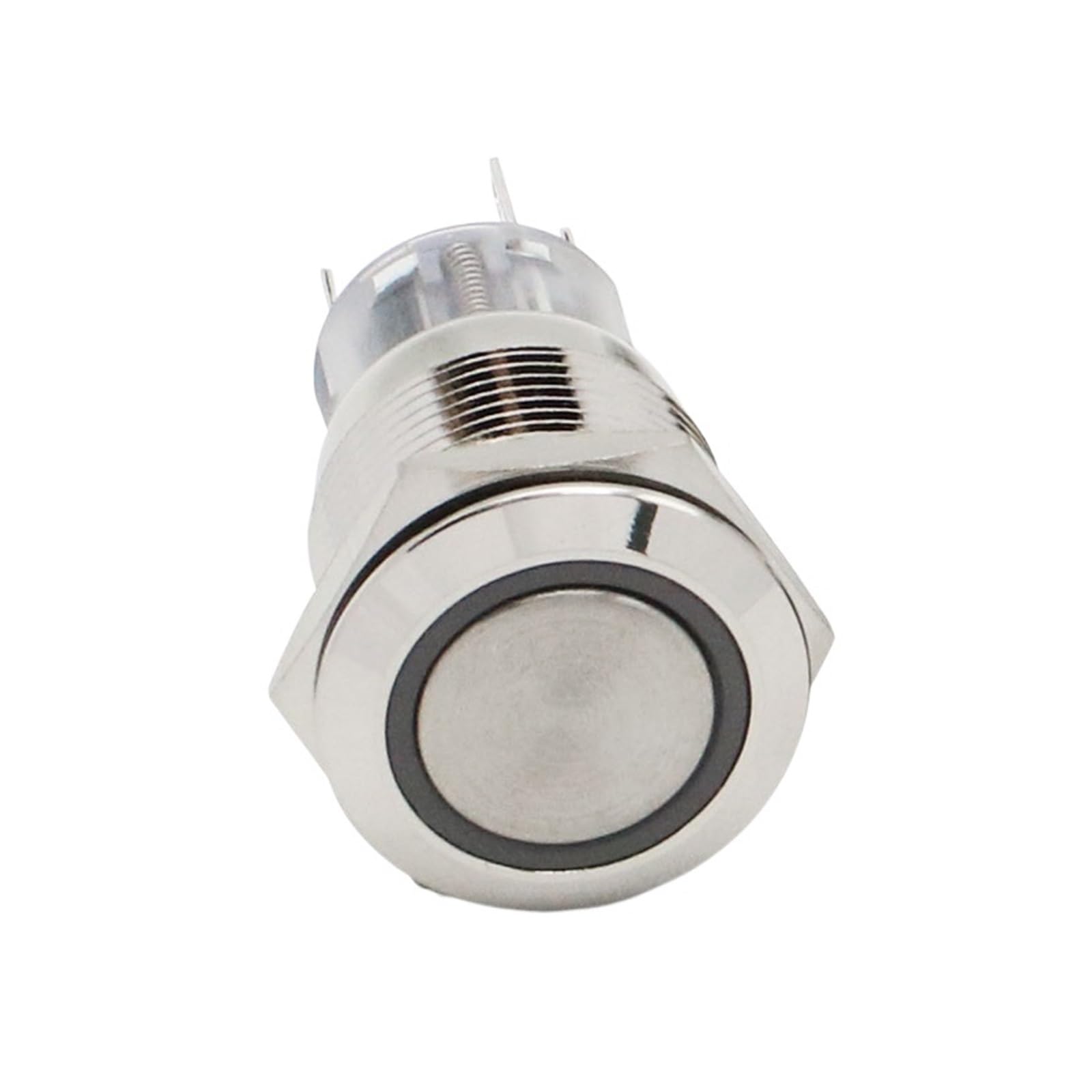 Interrupteur de précision en métal noir étanche 19mm à LED rouge - 7
