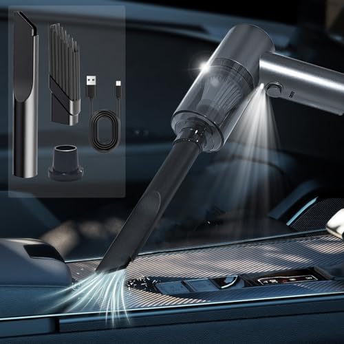 Handheld Car Vacuum Cleaner, 120W Powerful Suction Household Car Vacuum Cleaner with Multi-Nozzles, Rechargeable Dual Use Wet and Dry Car Cleaning Tool Suitable for Kitchen Beauty Cleaning RV