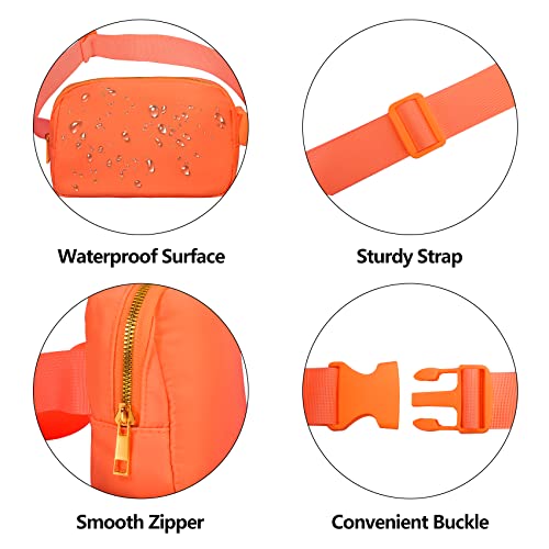 Image of VOROLO Fanny Pack For Women And Men Crossbody Bag Black+Orange-1
