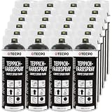 TECPO Lot de 24 sprays de peinture pour tapis, 400 ml, couleur textile anthracite, pour tapis de voiture, ciel de toit, tissu, caoutchouc, plastique, intérieur