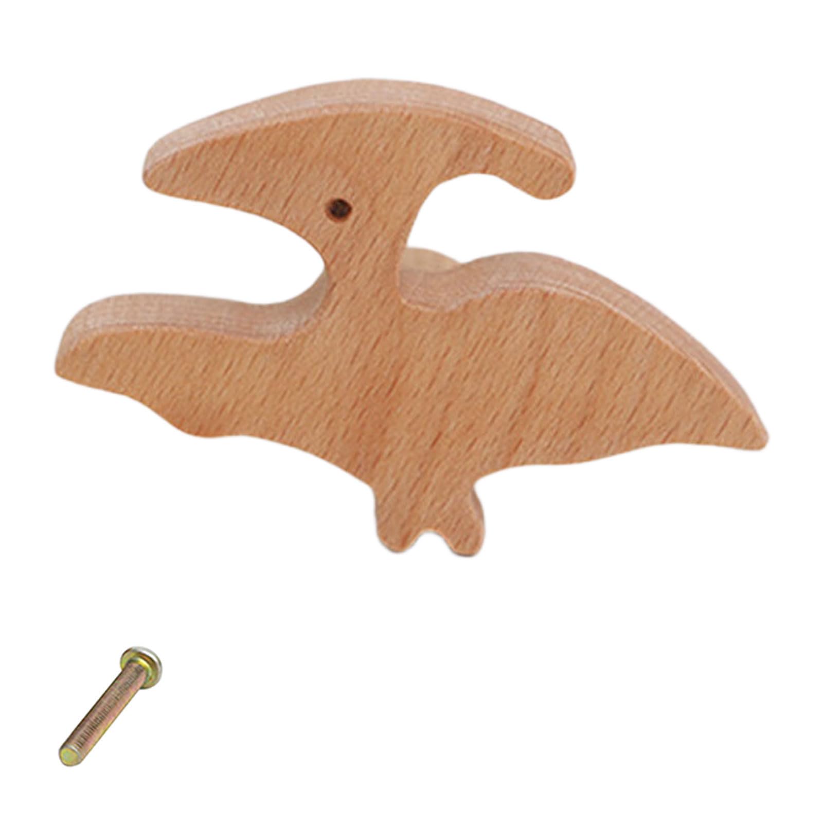 Hzbb J Natural Wood Cabinet Knob Lovely Dinosaur Drawer Pulls Decorative Furniture Handles For Children Room Wardrobe Knob Lovely Dinosaur Drawer Pulls Easy Installation Bedroom Furniture