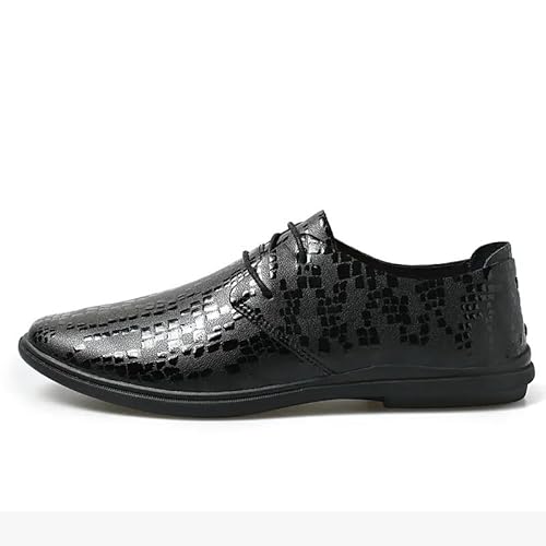 Sapatos Oxford Masculinos Com Cadarço Biqueira Apontada Couro Vegano Derby Sapatos Baixos Sola de Bo
