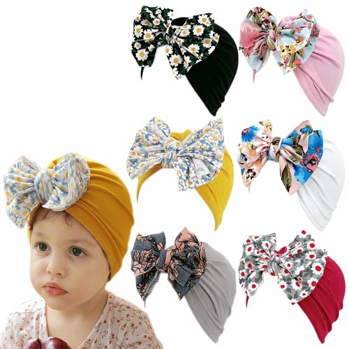 Image of XYX Baby Girl Toddlers Breathable Cotton Hat Newborn Knotted Hat Cute Donut Soft Turban Bow Knot Cap
