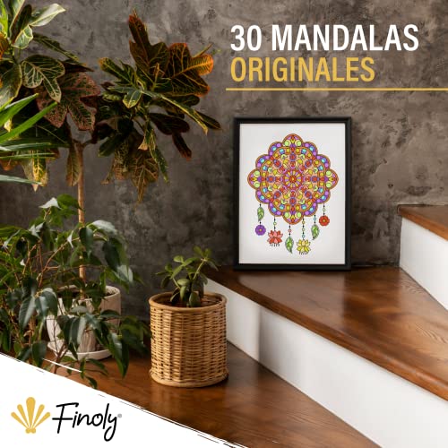Finoly Mandala Colouring Books for Adults Reduces Stress, Day fantasy of nature, A4 - Image 3