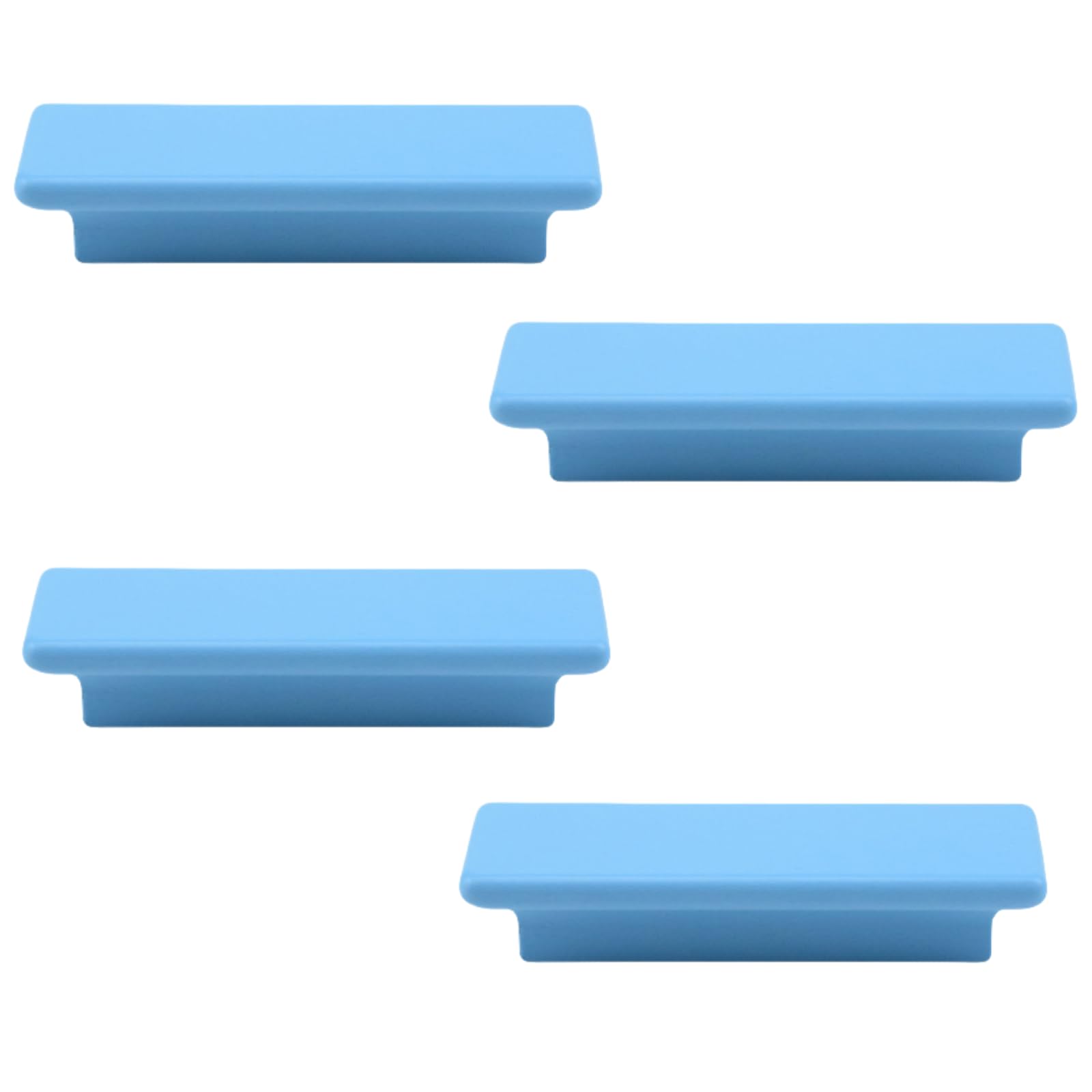 ITTRUH Wood Drawer Knobs,4Pcs Beech Head Handle Tv Cabinet Wardrobe Room Wooden(Blue)