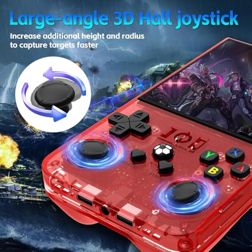 Image of R36MAX Retro Game Console, 4.0 inch Retro Gaming Console with 128GB Memory, Video Game Consoles with 4000mAh Battery and 30+ Emulators, Red