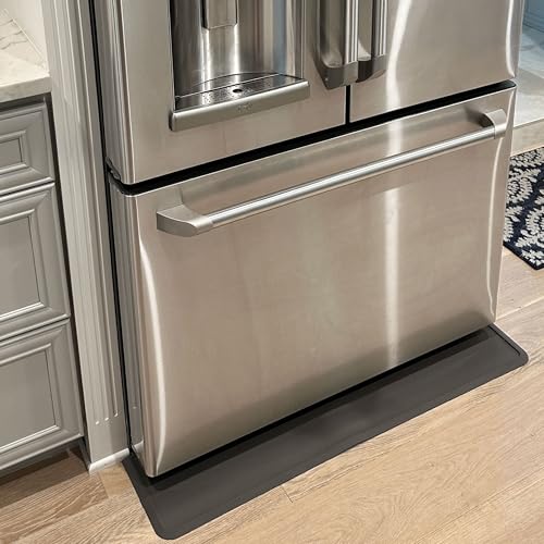 XTREME MATS Refrigerator and Appliance Spill Floor Liner Mat Drip Tray and Leak Catcher Mat 37 x 8 Modern Heavy Duty Rubber (Slate Grey 37 1/2 L x 8 1/2 D)