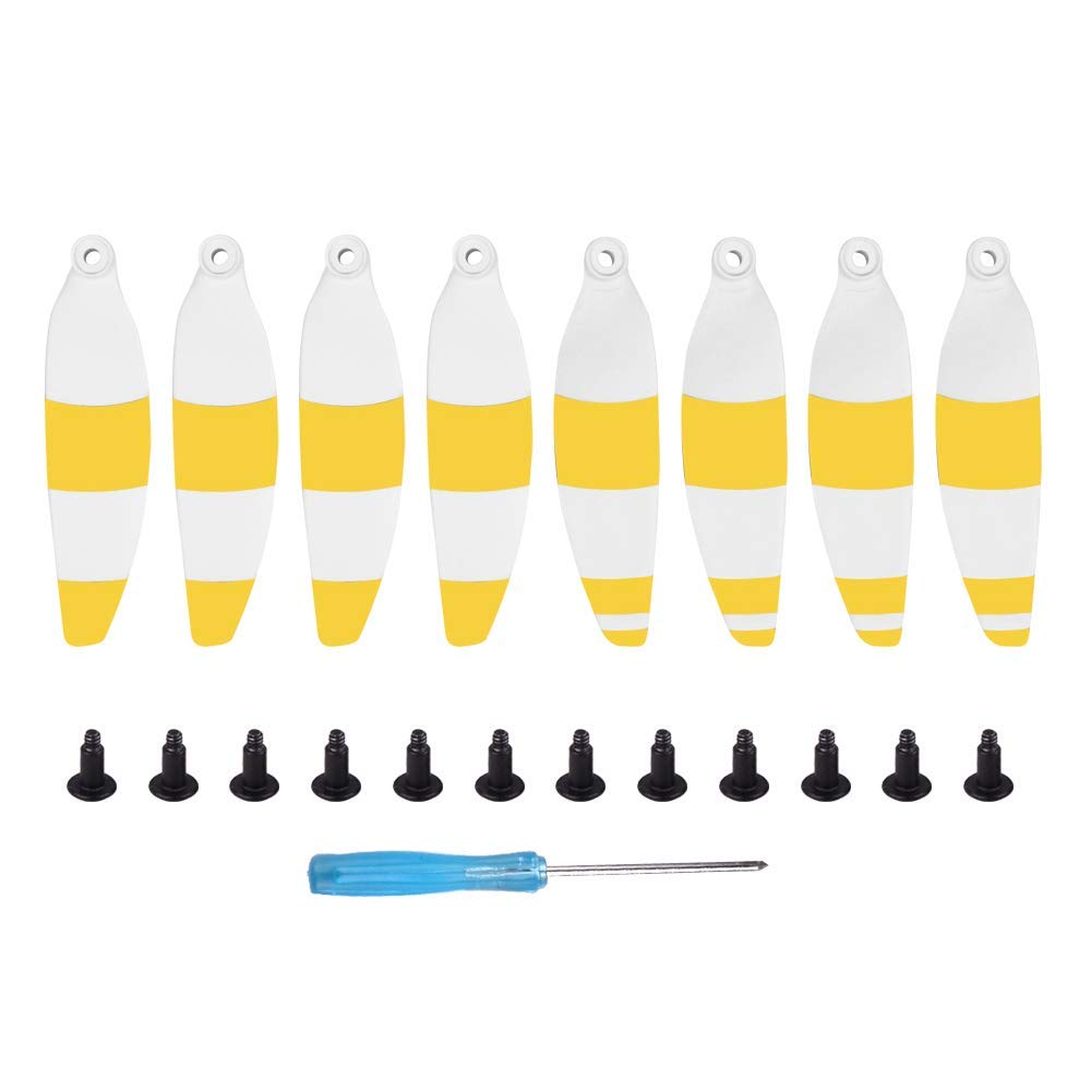 gouduoduo2018 8pcs Mavic Mini Prop 4726F Propellers Lightweight Foldable Low Noise for DJI Mavic Mini Accessories (White & Yellow)