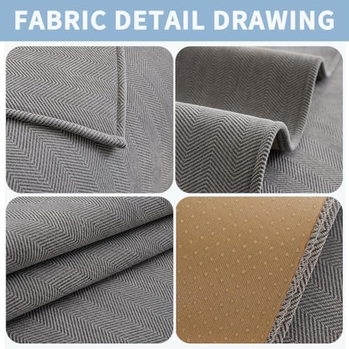 DUJUIKE Sofa Überzug 1/2/3/4 Sitzer, Chenille Sofaüberwurf, Ecksofabezug, L-Form Sofabezug, Katzensofa-Schutz, Knitter- und Kratzfest, Waschbar, rutschfest für U Form Sektionssofa(Grau,90x180cm)