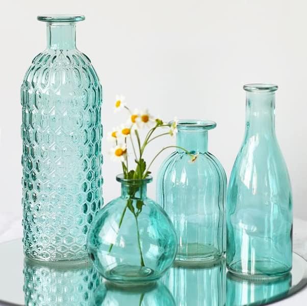 Glass Vase Set of 4Bud Vases for Flowers,Vases for