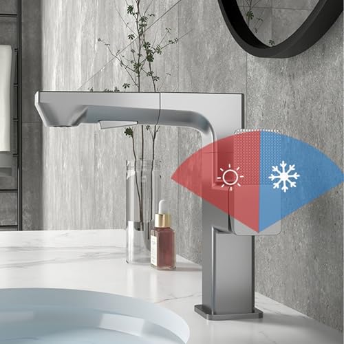 Robinet smart digital basin lavabo télescopique gris chaud