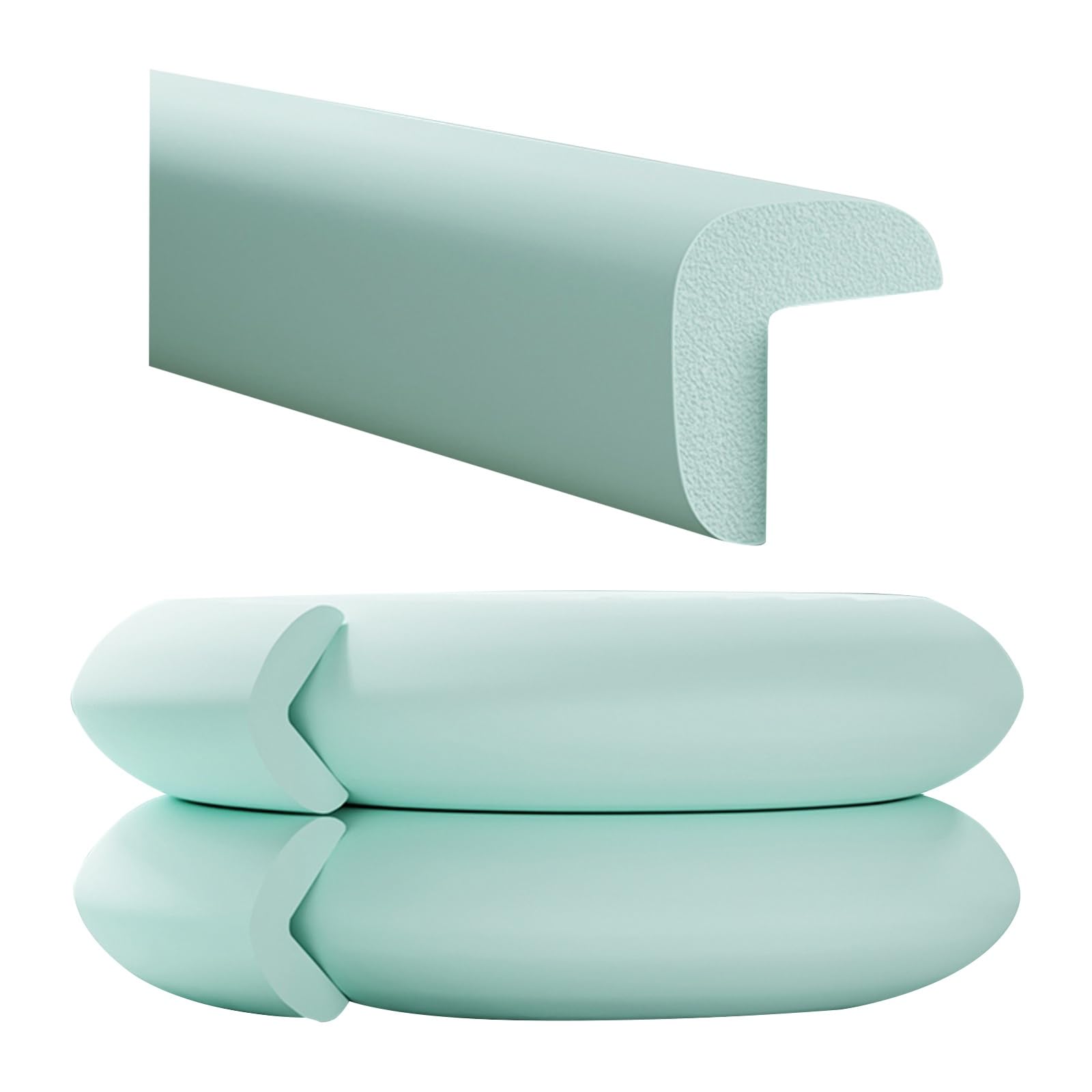 Furniture Corner Guard Edge, Heavy-Duty Soft Foam Furniture Edge Corners, for Metal Frame Desk Counter(Light Green,5M)