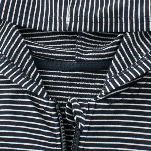 BILIKEYU Toddler Little Boys Striped Jacket Long Sleeve Zip Up Hooded Outwear Coats with Pockets for Kids 1 to3