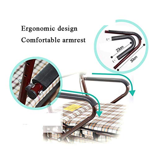 WLKINF Einkaufstrolley mit Sitz/Einkaufswagen/Einkaufswagen/Stahlrahmen, hochwertiger Flanell, hohe Kapazität, Aufbewahrungskörbe/Gehhilfe für ältere Menschen (rot-1) – Bild 8