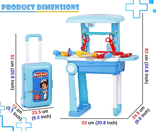 Image of Zest 4 Toyz Doctor Set for Kids Girls with Foldable Suitcase Doctor Playset Doctor Kit Toy for Kids Toys Pretend Play Toys Birthday Gifts for Girls & Boys 3+ (Blue)