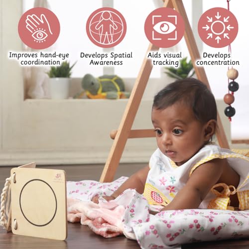Image of Ariro-Montessori Baby Floor Gym & Mobile | Play Gym | Helps Grasping, Cognitive Processing for New Borns Adjustable Heights and Safe Materials | Made with Neem & Beechwood