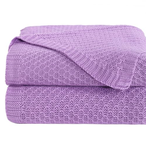 Image of NTBAY Rayon Derived from Bamboo Knit Twin Blanket, 60 x 80, Light Purple