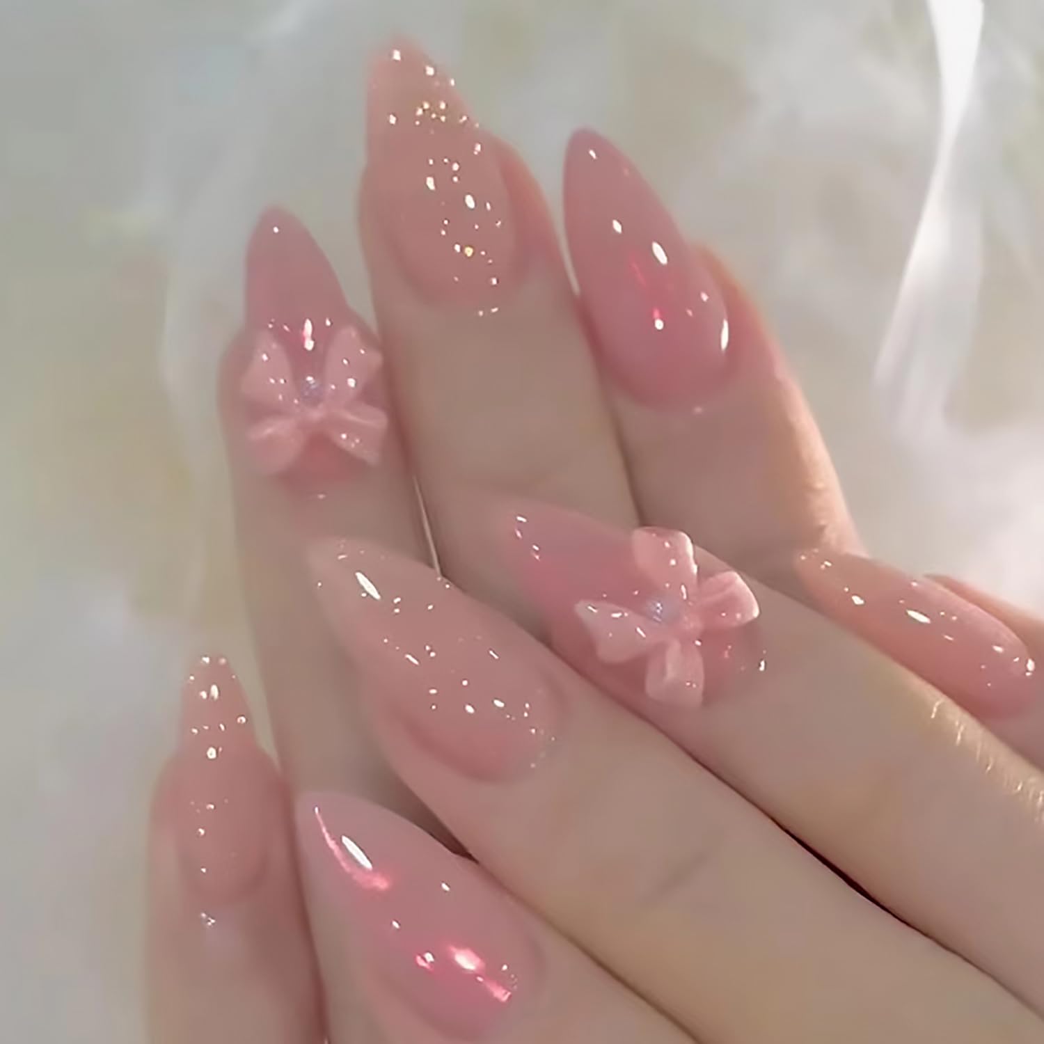 Amazon.com: Tyuimhx 24Pcs Medium Press On Nails - Almond Fake