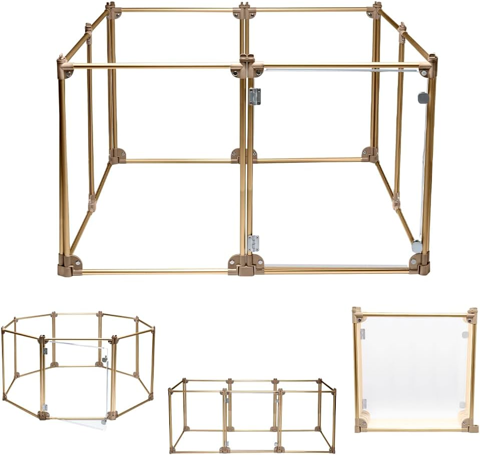 Front Row Foldable Dog Playpen Pen, Durable Portable Crate